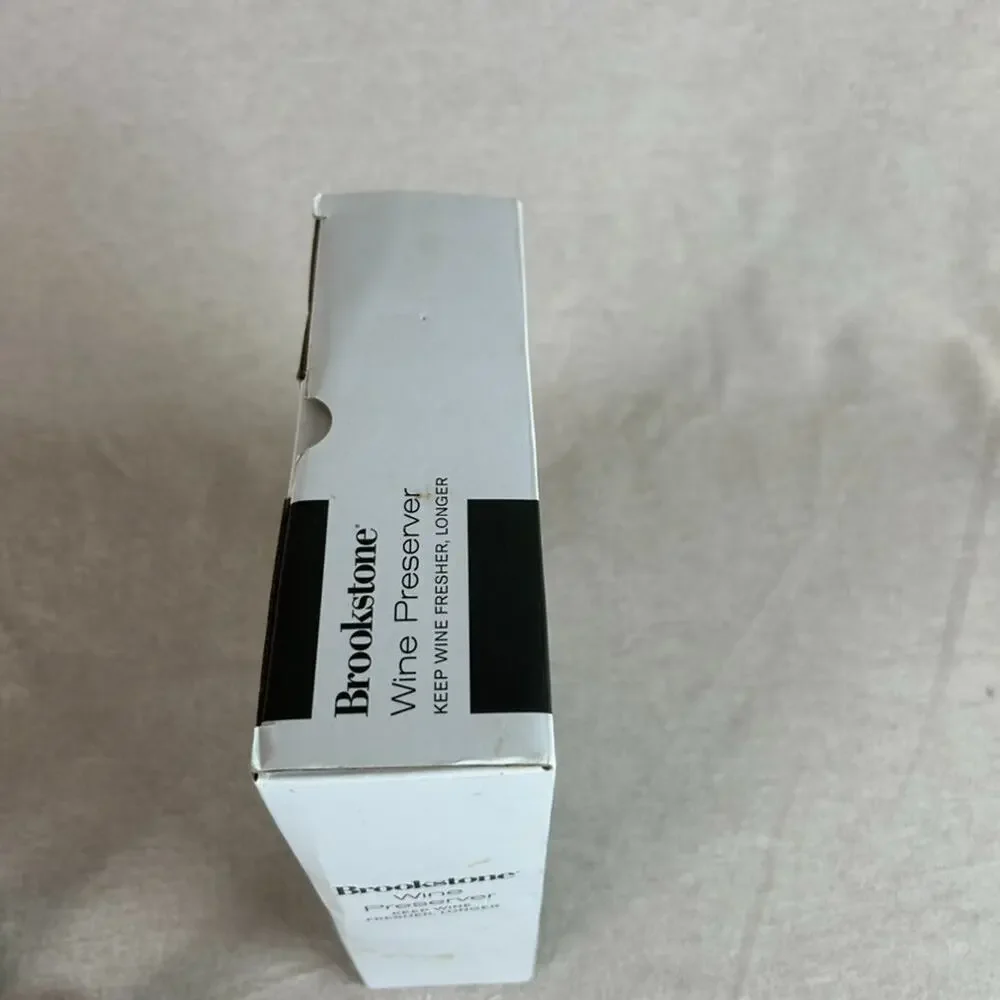 Brookstone Wine Preserver With 3 Wine Stoppers With Date Indicator Rings & Stand